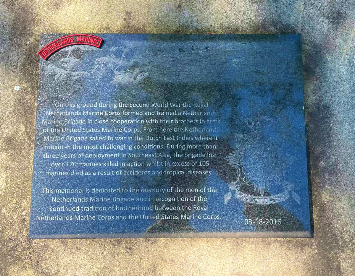 Halverwege 2014 met een kleine groep Mariniers vanuit Carib een project gestart. Resulterend in deze plaquette bij Camp Davis South op MCB Camp Lejeune. #MARBRIG #NLMC #USMC