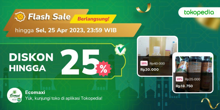 Ecomaxi52's tweet photo. Kejar penawaran eksklusif di Flash Sale dari Ecomaxi hanya di @Tokopedia. Hanya sampai 25 Apr 2023 pukul 23.59 WIB! https://t.co/ZAX1vQ9G8w https://t.co/ZtF7TAR32F