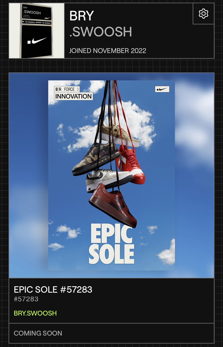 airdrop our force 1 poster #epicsole <a href="/dotSWOOSH/">.SWOOSH</a> #nike #nft