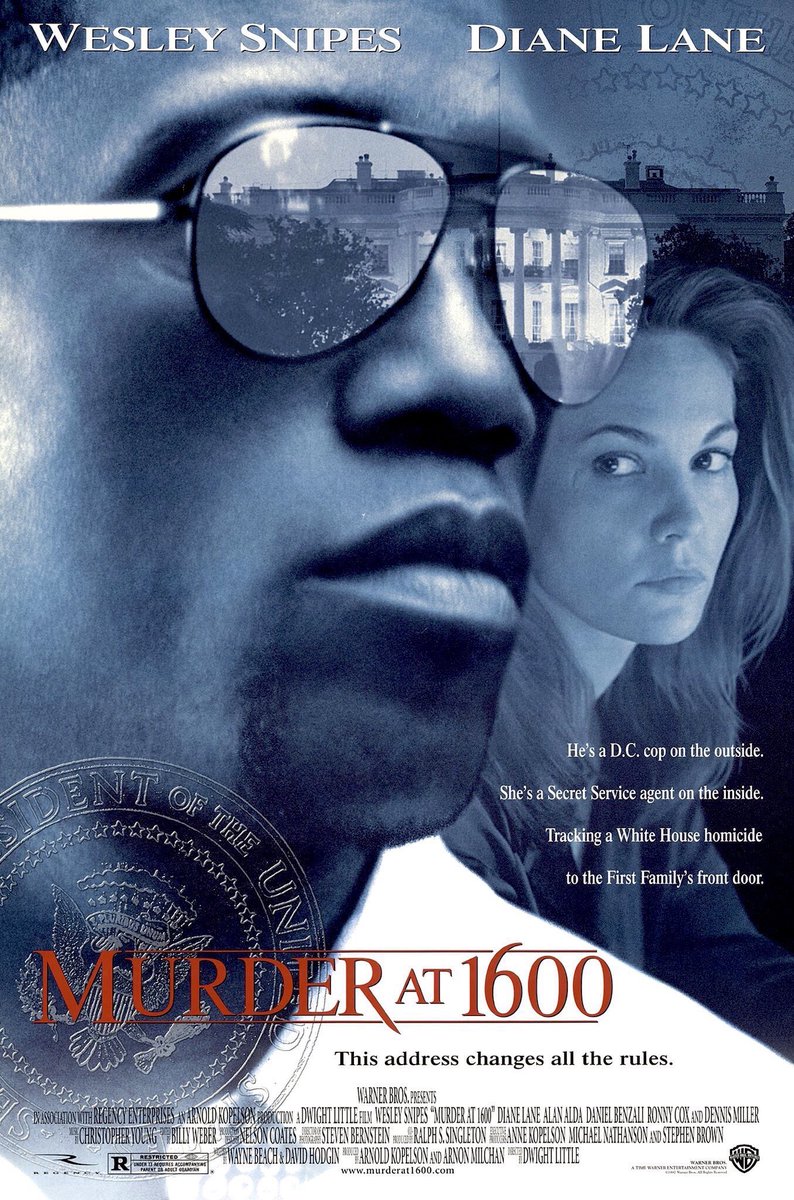 🎬MOVIE HISTORY: 26 years ago today, April 18, 1997, the movie ‘Murder at 1600’ opened in theaters!

#WesleySnipes #DianeLane #DanielBenzali #DennisMiller #AlanAlda #RonnyCox #DianeBaker #TateDonovan #HarrisYulin #TomWright #NicholasPryor #CharlesRocket #DwightLittle