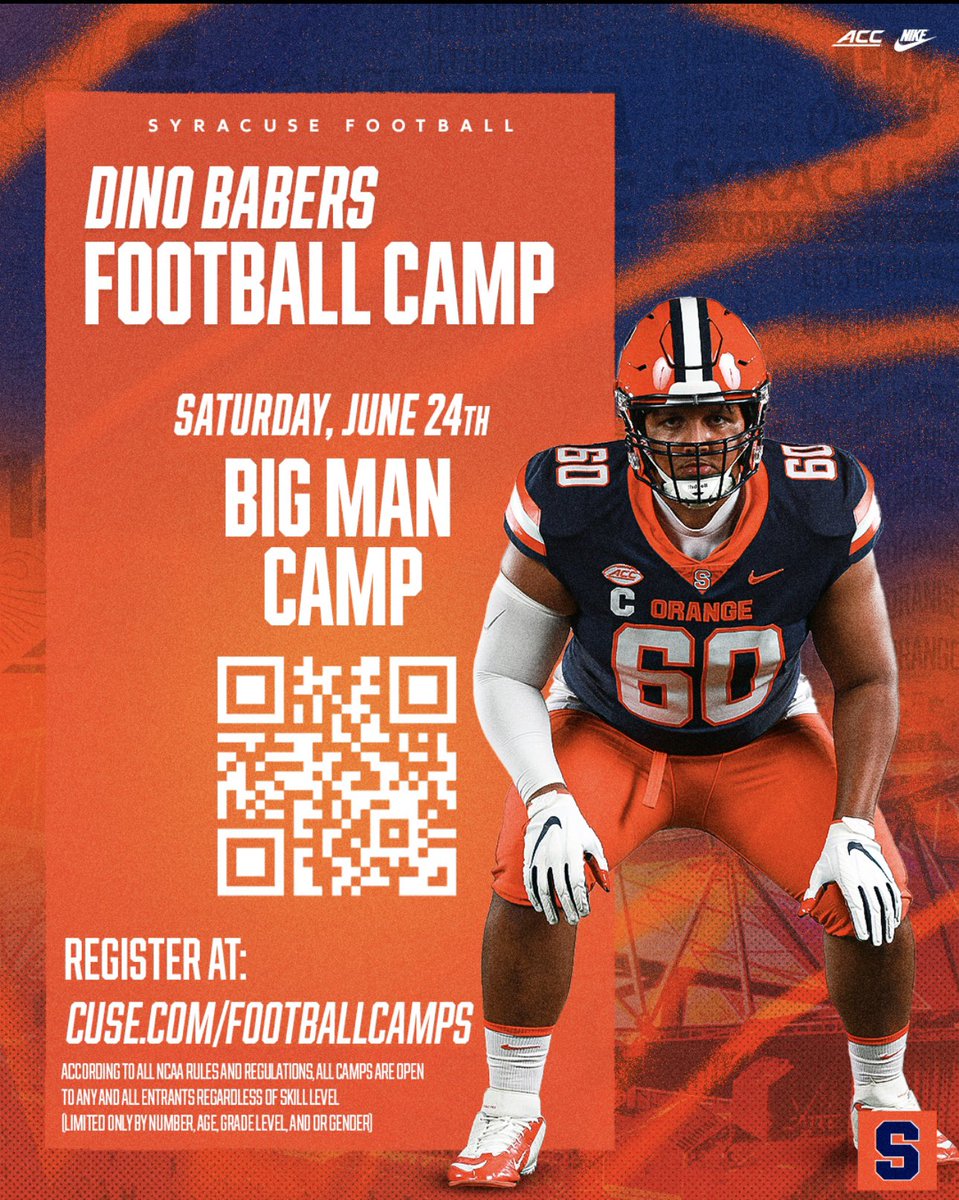 LubickSam's tweet photo. Thanks @CoachSFarmer for the camp invites, Super excited to go compete and to be on campus. @CoachMFoley @BrooksFb @CuseFootball https://t.co/TgbCshcQS9