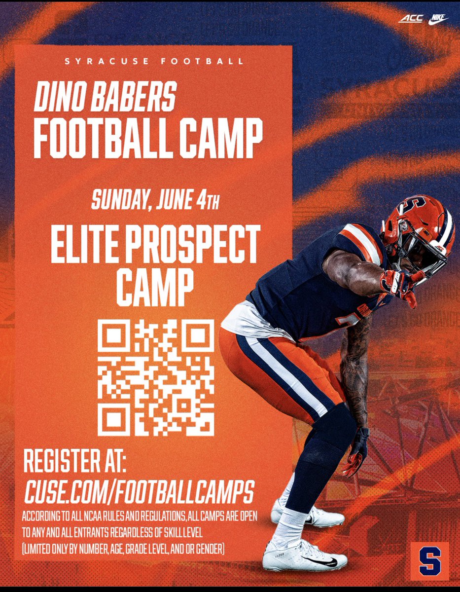 LubickSam's tweet photo. Thanks @CoachSFarmer for the camp invites, Super excited to go compete and to be on campus. @CoachMFoley @BrooksFb @CuseFootball https://t.co/TgbCshcQS9