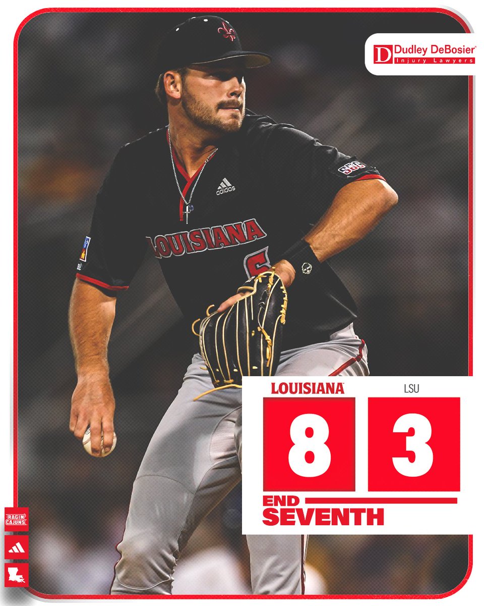 RaginCajunsBSB's tweet image. David Christie with 5.0 innings of stellar relief; Cajuns #TurnTwo after LSU puts runners on the corners.

📺 ragncaj.co/j8o
📻 ragncaj.co/wbn
📊 CajunStats.com

#GeauxCajuns ⚜️