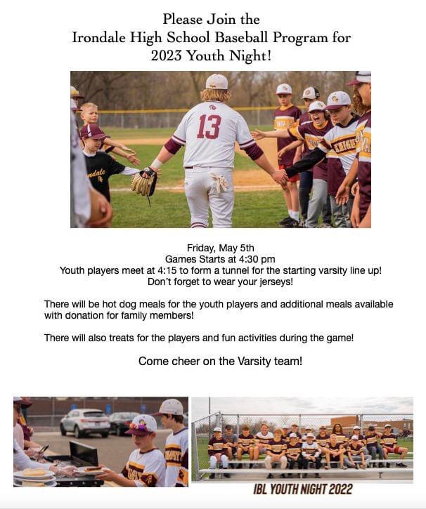 Mark your calendars for youth night !!!!