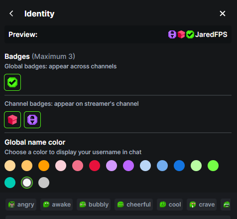 JaredFPS's tweet photo. 🚨 NEW KICK CHAT UPDATE IS LIVE🚨

You can edit the color and badges of your name in chat and new clickable emotes for fast reactions to stream! Also updated tools for slow mode and follower only mode, thank you @kick ✅ https://t.co/KqghIuDiKp