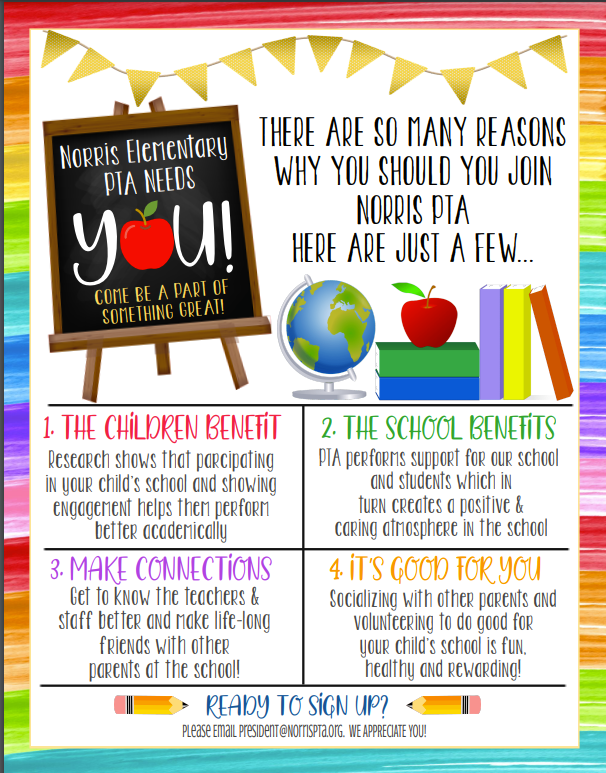 NorrisPTAFrisco's tweet photo. Norris PTA wants you!!
Join our PTA board to continue supporting our students the way they deserve by clicking on the links below.
https://t.co/glCyxmlcSY https://t.co/QnYrUmwoCE