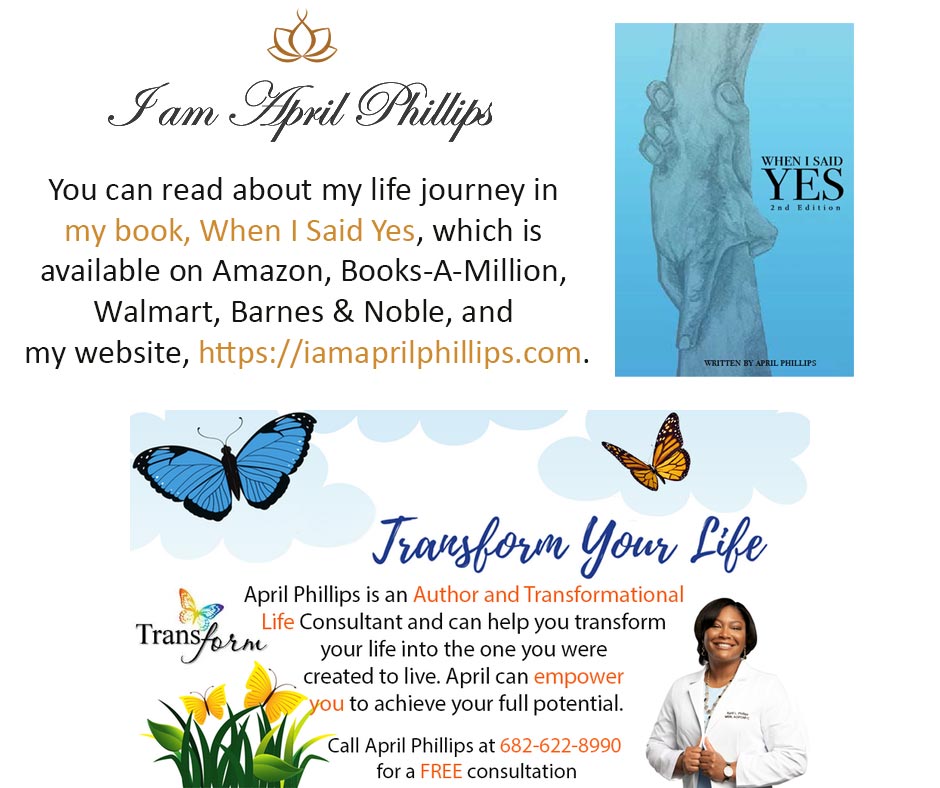 I am April Phillips, author of inspirational bestseller 'When I Said Yes' & IAmAprilPhillips.com Releases Second Edition. April is a licensed Adult-Gerontology #Primary Care #Nurse #Practitioner

bigcountryhomepage.com/business/press…

#books #booksworthreading #nursepractitioner #bestseller