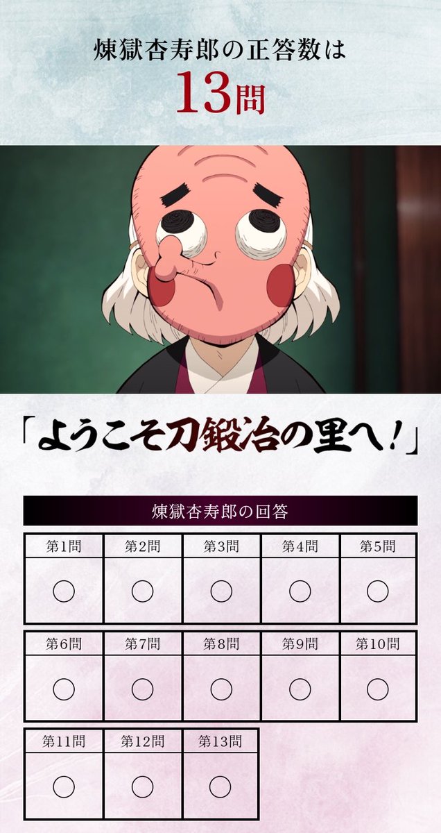 _Kyojuro's tweet photo. "ดูเหมือนว่าทางการจะมีกิจกรรมเล็กๆน้อยๆมาให้เล่นกันด้วยล่ะ! คำถามเกร็ดความรู้เล็กๆน้อยๆจากดาบพิฆาตอสูรมุ่งสู่หมู่บ้านช่างตีดาบ! ทุกคนได้ลองเล่นกันบ้างแล้วหรือยัง? ได้คะแนนเท่าไรกันบ้าง!

ข้าเองก็ได้ลองเล่นดูบ้างแล้วแน่ะ! ตอบถูกทั้งหมดเลยด้วย! ฮะฮะฮะ! น่ายินดี น่ายินดี!" https://t.co/Nu78sJB1PG