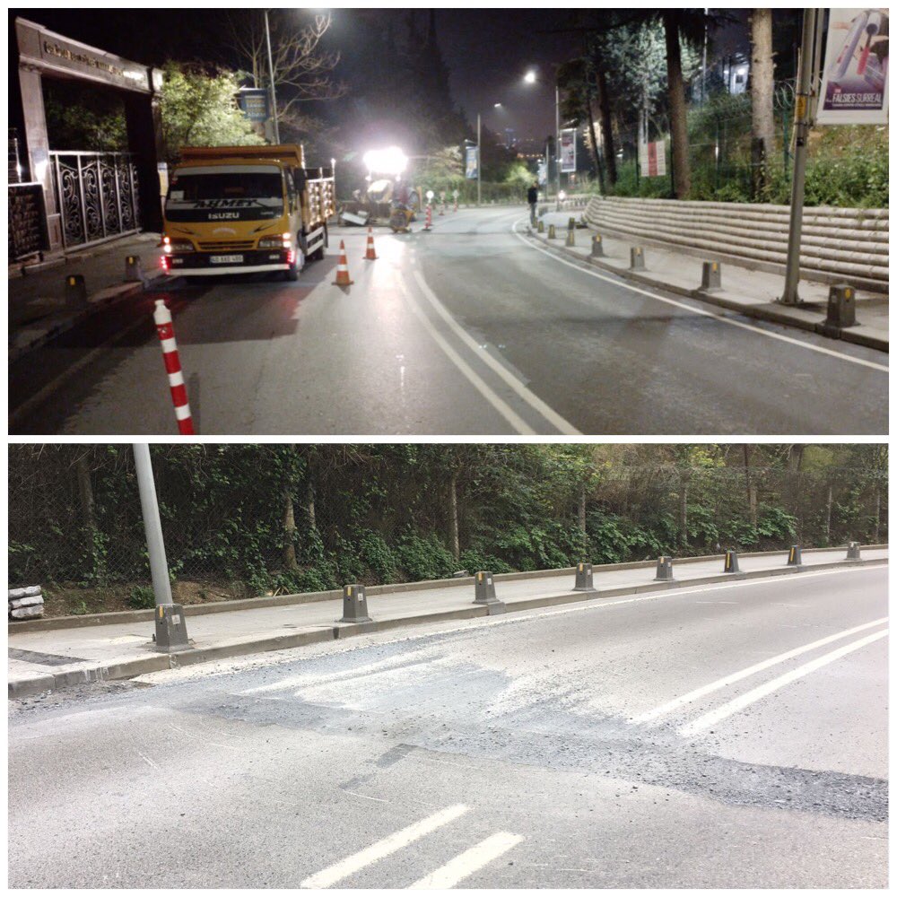 CKaanYAVUZ's tweet photo. Sen uyurken, senin için çalışanlar var bu şehirde!
Ana caddede yapılmış bir kazı çalışması sonrası, #AYKOME kararları gereği yol #asfalt kaplamasını, trafiğin olumsuz etkilenmemesi için #gece nin bu saatinde yapıyoruz.
👷🏻♂️🦺🚧🚚🚜⛏
#İstanbul #İBB #İSKİ #İSKİÜsküdarŞubeMüdürlüğü https://t.co/7a8Gp3O2ez