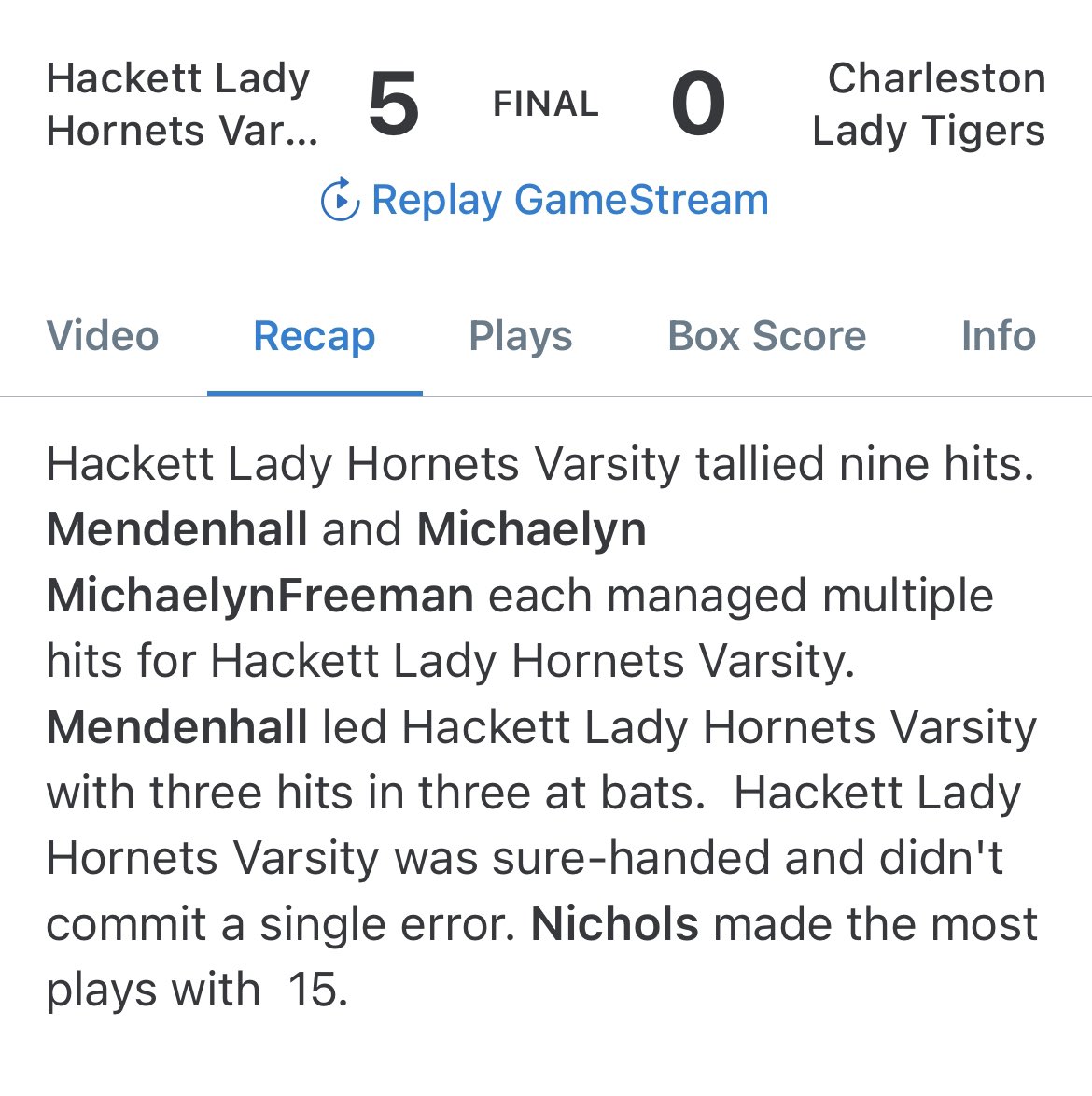 Hackett_sb's tweet photo. 🚨STATE RECORD🚨Makenzie came out tonight throwing flames with 15Ks over 7 innings to throw her 10th career perfect game!! This was her 5th this season, tying her own single season record set last year.👏@ARPrepSports @nwademgaz @k_sutherlandAR @NWAChip @PorterHTP_SC @hmcilvain2 https://t.co/3NkghpmpvQ