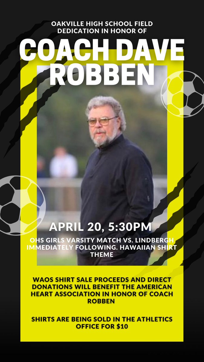 TigerJournalism's tweet photo. Wear your WA￼OS shirts under your Caribbean shirt and come out and pay tribute to a true (on and off the field) Legend! @OHS_Tigers @Coachguns https://t.co/ZWZgjRms0U