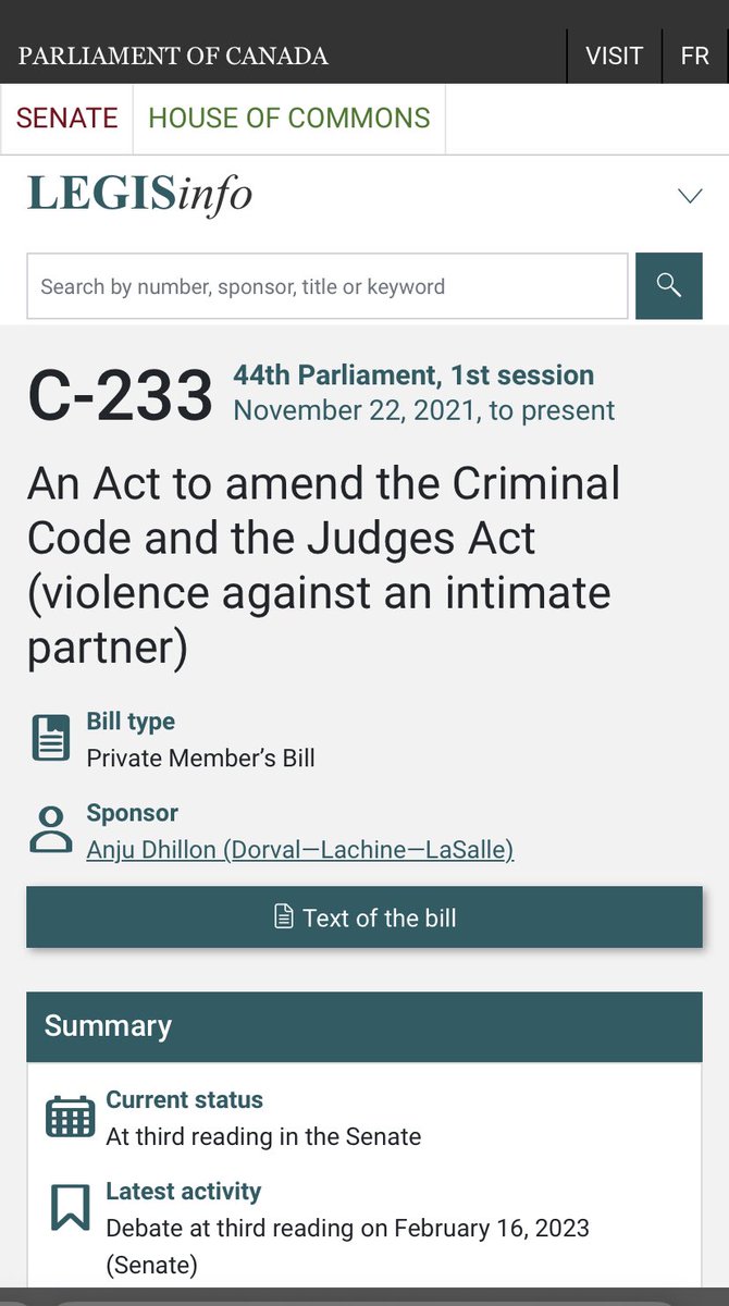 #KeirasLaw just passed in <a href="/SenateCA/">Senate of Canada</a>  
&amp; soon Royal Assent

Bill C-233
- encourages judges’ continuing education on intimate partner violence  &amp; coercive control

- calls on judges &amp; lawyers to consider the safety, &amp; security of IPV victims &amp; use of electronic monitoring devices