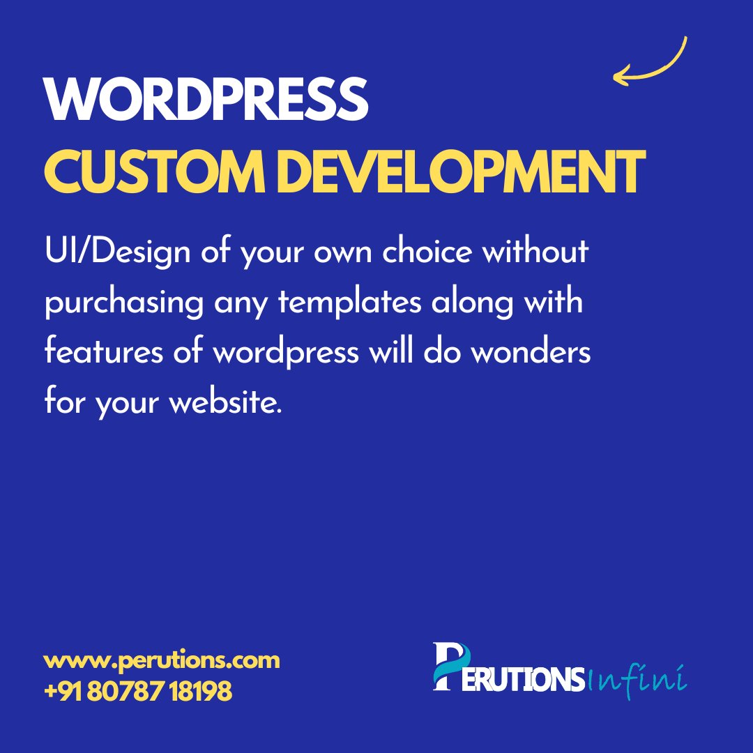 Perutionsinfini's tweet image. Turn your choice of design in to #WordPress website with our custom WordPress development.
Reach us on +918078718198
Mail us to info@perutions.com
Visit our website
perutions.com
#wordpress #customwordpressdevelopment #wordpressdeveloper #website #dynamic