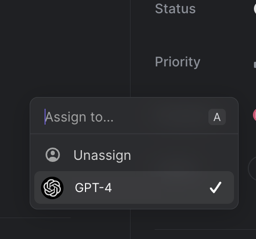 ebadgio_'s tweet photo. Assign your Linear tasks to gpt4 https://t.co/135Xq1szAA