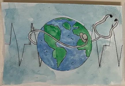 Through @PaytonB_nthc and I's #eARThAdventure in our #ChemAtNTHC class,we made a series of art pieces. Thank you <a href="/thehaleyarroyo/">Haley Bilbray</a> for always giving us great projects for us to learn with!

This is our good panel to show what a world with good and equal access to healthcare can do!