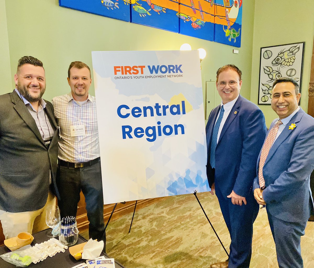 Productive discussions this afternoon at <a href="/first_work/">First Work</a>’s reception at Queen’s Park. Great to see Roxanne Challenger from <a href="/achev_ca/">Achēv</a> — looking forward to working together on programs and services to help connect youth with exciting new employment opportunities. #MississaugaLakeshore