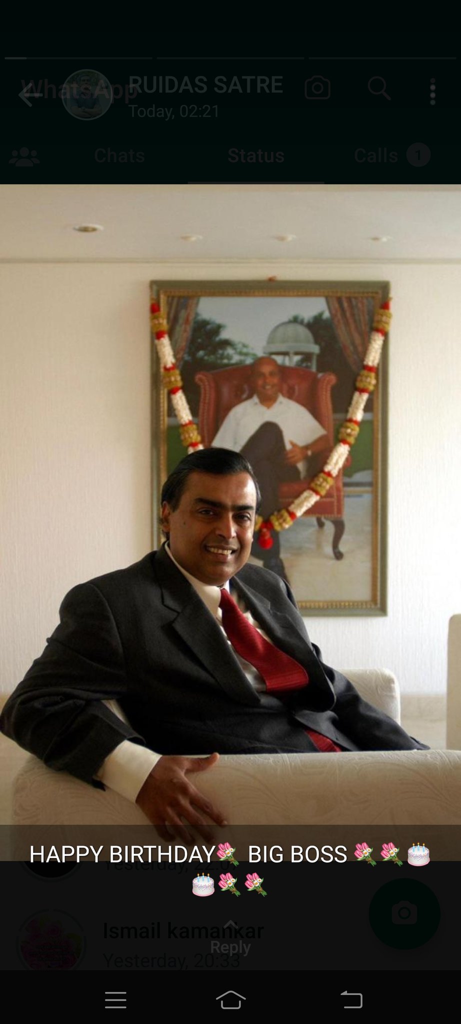 Happy birthday Sri Mukesh Ambani ji 