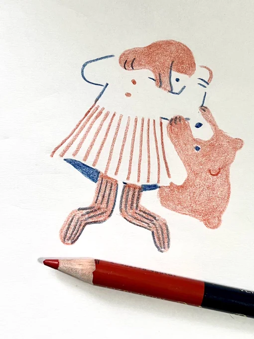 赤青鉛筆で描いています 