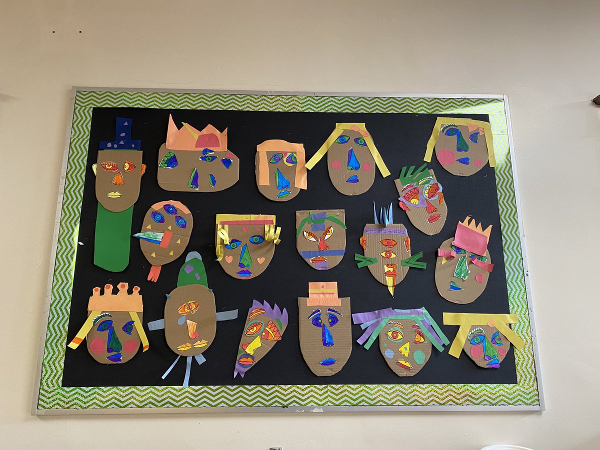 UpshawStars's tweet photo. Grade 1 and 2 Artists! Exploring warm and cool colours through Picasso inspired faces. https://t.co/2ye0WjB6FM