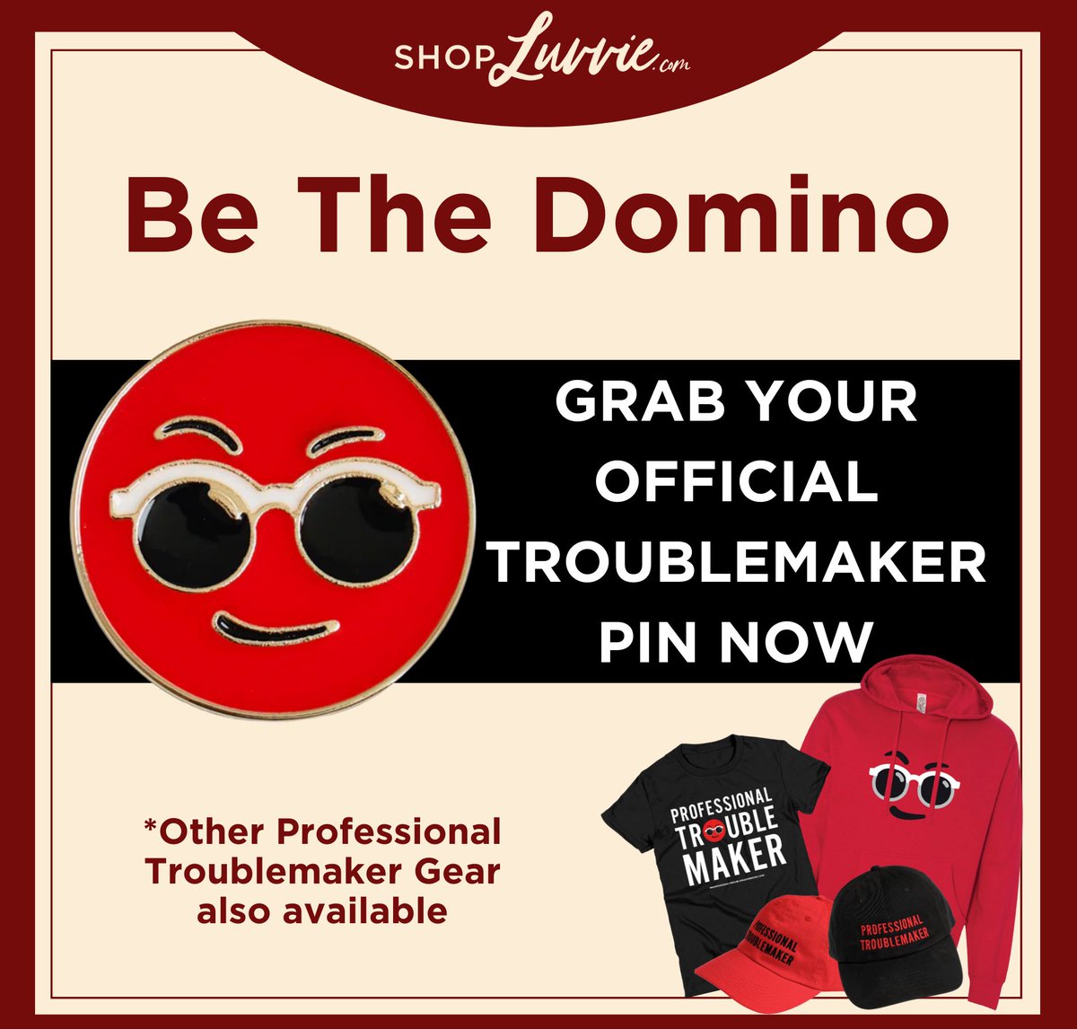 ProTroublemaker's tweet photo. Like what you see? 👀

🫵🏾 You can Gear Up for #GoodTrouble like @Luvvie and proudly represent the Professional Troublemakers Association (PTA) too! 💪🏾😎

🛒 Grab your OFFICIAL Troublemaker pins, t-shirts, hoodies and hats while supplies last at https://t.co/316J1stqjk✨ https://t.co/hpupMeHn4q