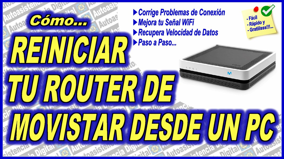 Como Reiniciar Router de Movistar Desde un PC – Autoasistencia Digital autoasistenciadigital.com/reiniciar-rout… a través de <a href="/AutoasisDigital/">Autoasistencia Digital</a> #ReiniciarRouter #OptimizarInternet #AutoasistenciaDigital #RouterDual #OptimizarInternet #ReiniciarRouterDesdePC #ReinicioRemoto