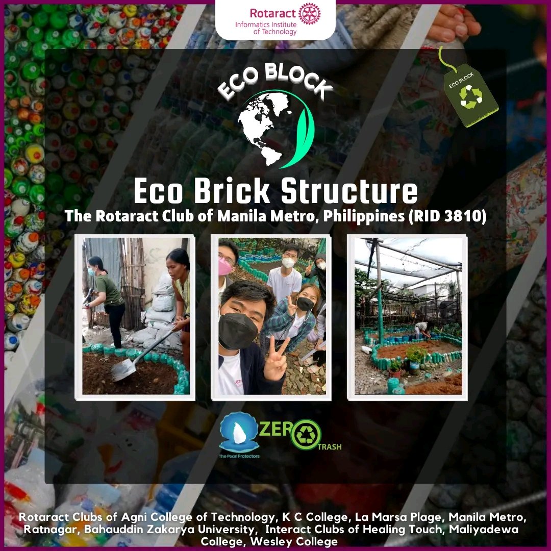 IITRotaract's tweet photo. Rotaractors of the Rotaract Club of Manila Metro successfully built a garden structure using Eco bricks.
#EB #ecoblock #internationalservice #ecobrickstructures #rotaract3220 #LearnServeandStrive #imaginerotary #RACIIT #weareraciit #rotaractclubofmanilametro #rotaract3810 https://t.co/854qVEFZhB