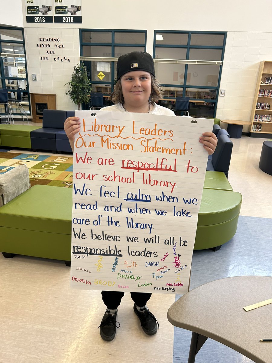 Check out our library leaders mission statement! 📚 <a href="/FMPSD/">Fort McMurray Public School Division</a> <a href="/McNeillyfmpsd/">@DaveMcNeilly</a>