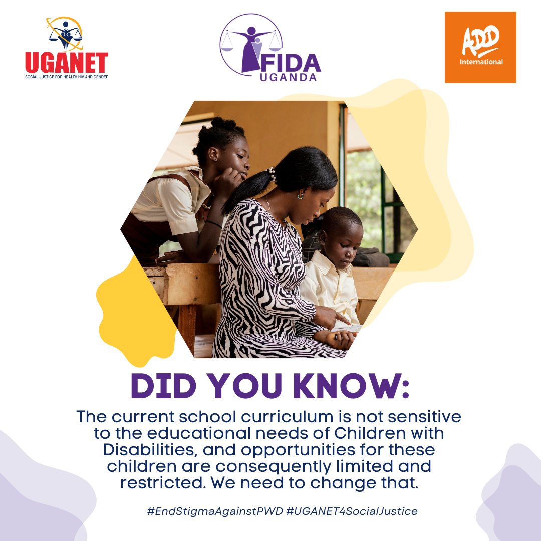 PeshK319's tweet photo. Access to education is essential and a right. The policy makers and policy implementers must consult with PWDs in order to develop more inclusive education policies that meet the needs of special interest groups.
cc:@Uganetlaw, @FIDA_Uganda & @ADDUganda1
#EndStigmaAgainstPWD https://t.co/Wt8yCGRaWu