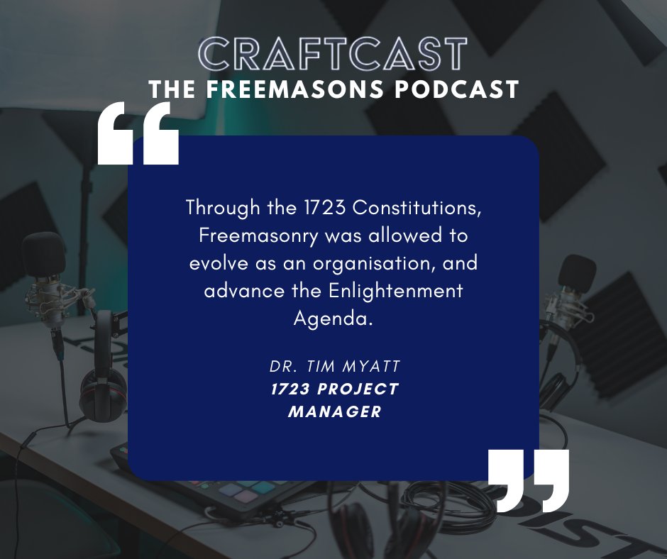 Have you listened to the latest episode of #Craftcast? 🎧

This episode is about the 1723 Constitutions, a foundational text of Freemasonry. Our hosts discuss its influence on the development of Freemasonry 📜

Listen to Craftcast here👇
craftcast.captivate.fm/listen

#Freemasons
