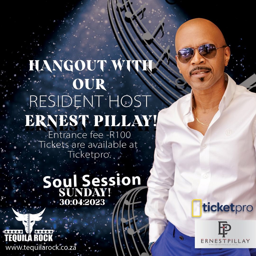 Join us for a Sunday filled with soulful music and delicious food and drinks at Tequila Rock, Silverstar Casino.The Sunday Soul Sessions with Ernest Pillay | Sun 30th April, starting at 15:00 featuring Thulani Mabuza, Kiddo, LadyOfSoul & Mr. Smooth 
Get your tickets @TicketProSA