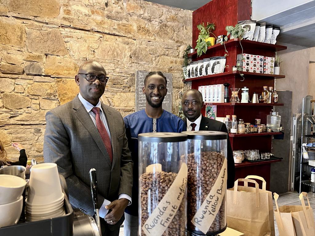 With his business partner, @Tanifiki coffee shop was then opened in Portobello, Edinburgh, which provides a sociable space for coffee lovers to try ethically sourced coffees from across Africa, including Rwanda, Burundi and Ethiopia.

#RwandaCoffee #MadeInAfrica