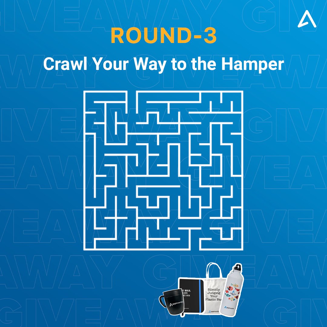 Appinventiv's tweet image. 🚨Round 3🚨

Are you ready to find your way out from our #giveaway #maze? 🤔

Put your #crawling skills to the #test &amp;amp; head towards our giveaway #hamper! 

Who's up for the #challenge?🏃‍♀️🏃‍♂️

Rules✅
🖖Follow us @Appinventiv
🔁Like &amp;amp; RT with your #answer
🤝Tag 3 friends in comment