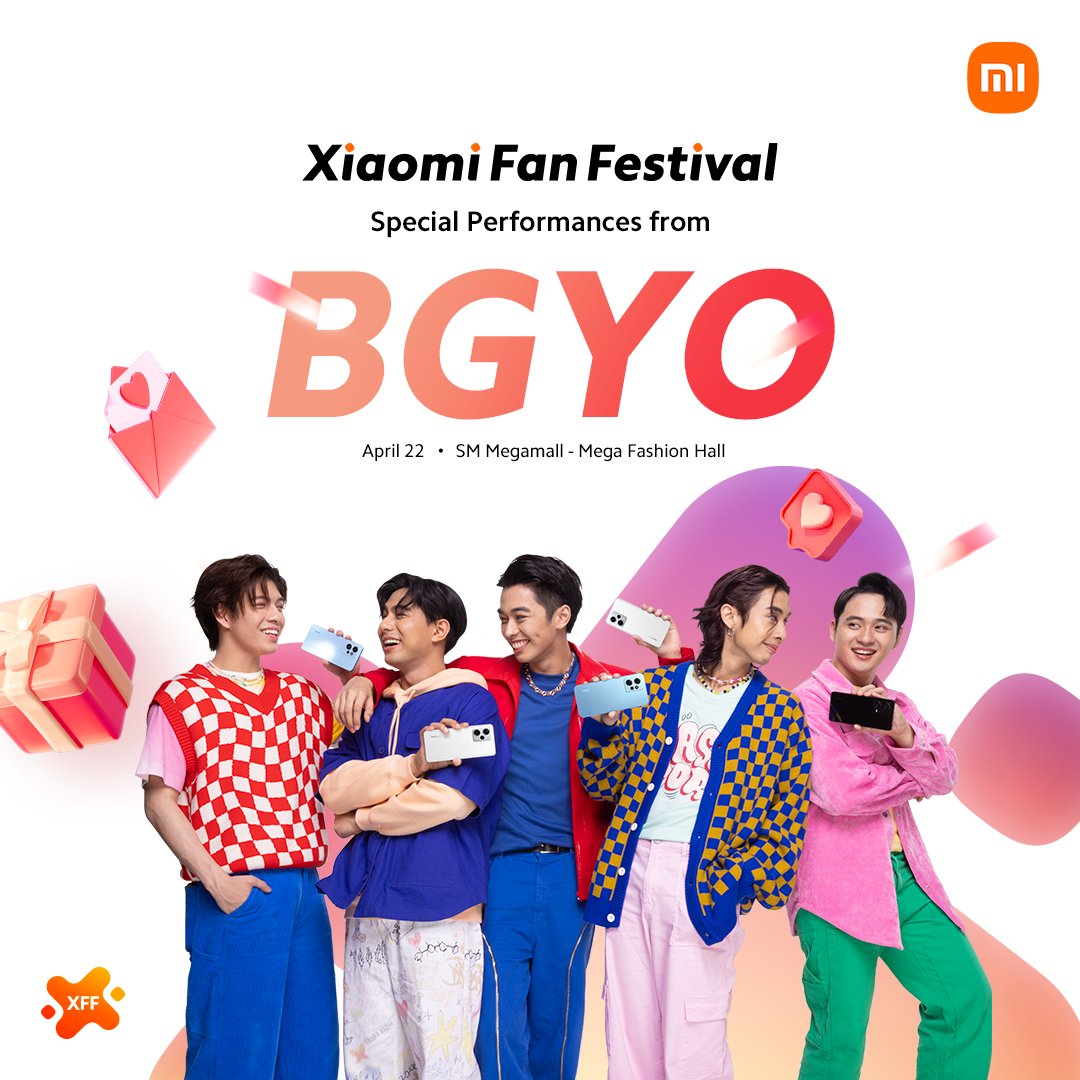 Xiaomi_PH's tweet photo. #XiaomiFanFestival2023 is happening in #Manila and #Pampanga for our Luzon leg. Witness performances from @bgyo_ph and a showmatch with @echophilippines  at the #XiaomiFanFestival2023! 

📍SM Megamall Mega Fashion Hall - April 22 to 23, 2023

Read more: https://t.co/e9SLGA68XR https://t.co/MeuPia2S0O