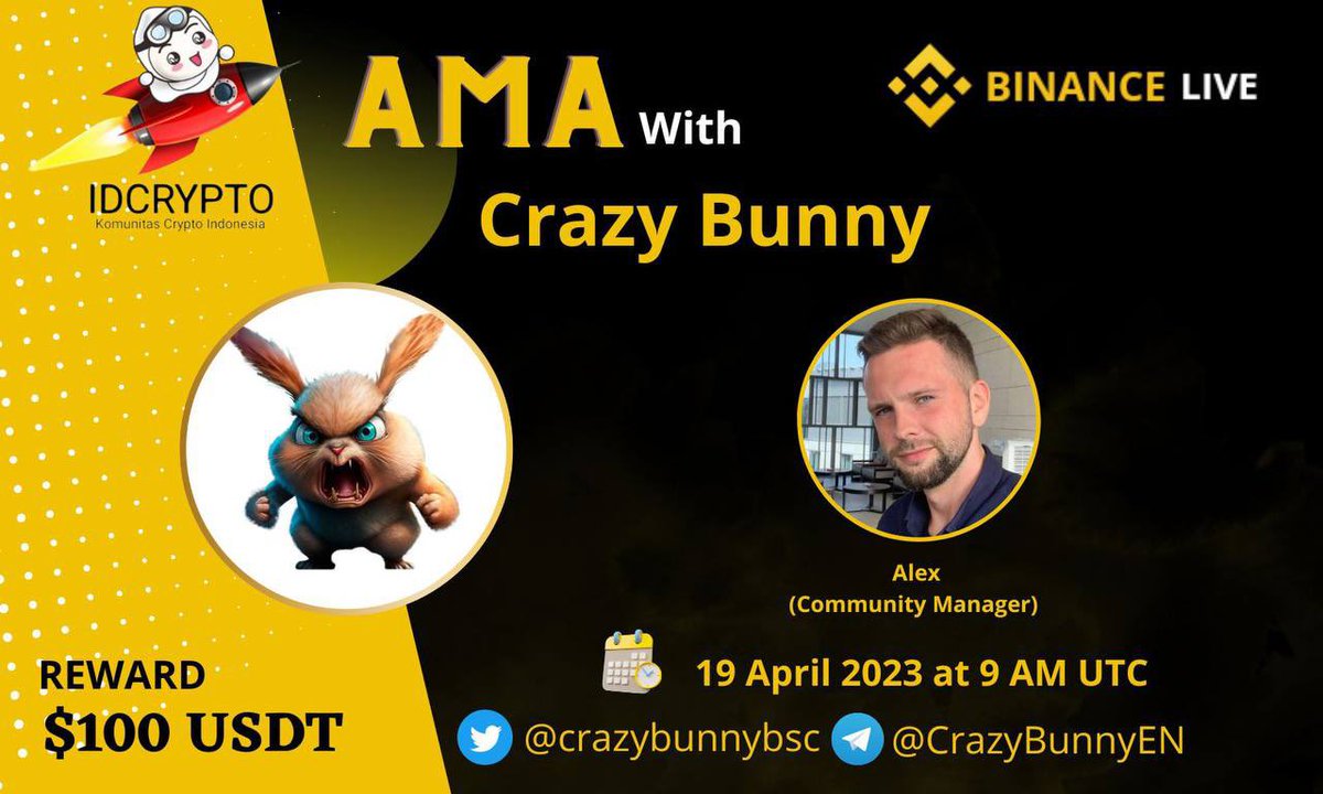kelityer's tweet photo. @Thorshammergems AMA on BINANCE 

It’s happening..

One of the largest Binance Influence IDCrypto (69k) will be hosting an AMA with our very own CrazyBunny  in just a couple hours from now.

And trust us..

You. Don’t. Wanna. Miss. It.

Get yourself a bag, https://t.co/RX6jTYCbnM https://t.co/sAIDNC4QZu