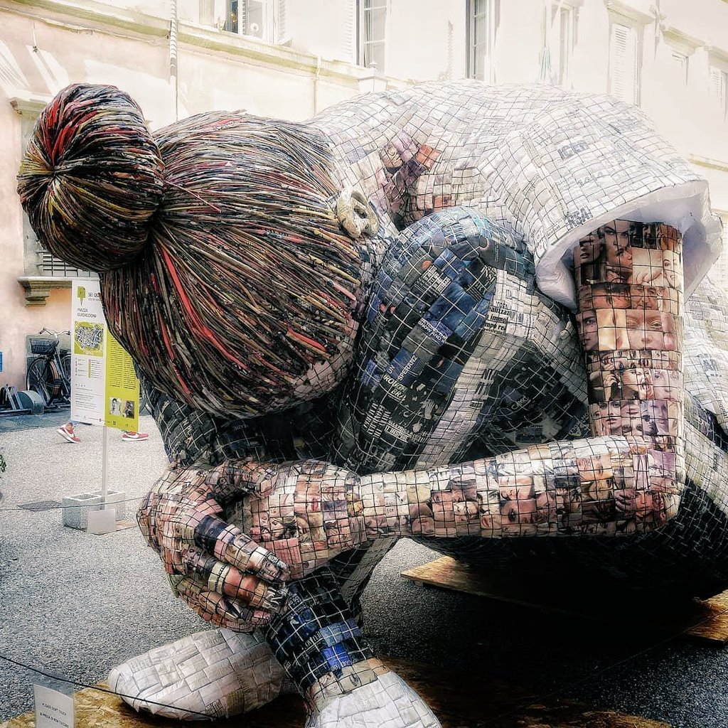 womensart1's tweet photo. 'Liminal Space' paper sculpture of a teenage girl using images from beauty magazines, by Swiss born artist Manuela Granziol #WomensArt https://t.co/uZkspWvZMg