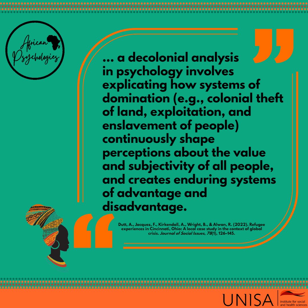 centringafrica's tweet photo. Special Issue: Decolonial Approaches to the Psychological Study of Social Issues
#DecolonialWork #DecolonisingPsychology #ReadsuraEditorialCollective #Installment1 #DecolonialityAsAnIssueForPsychologicalStudy https://t.co/mUMnxL43uH