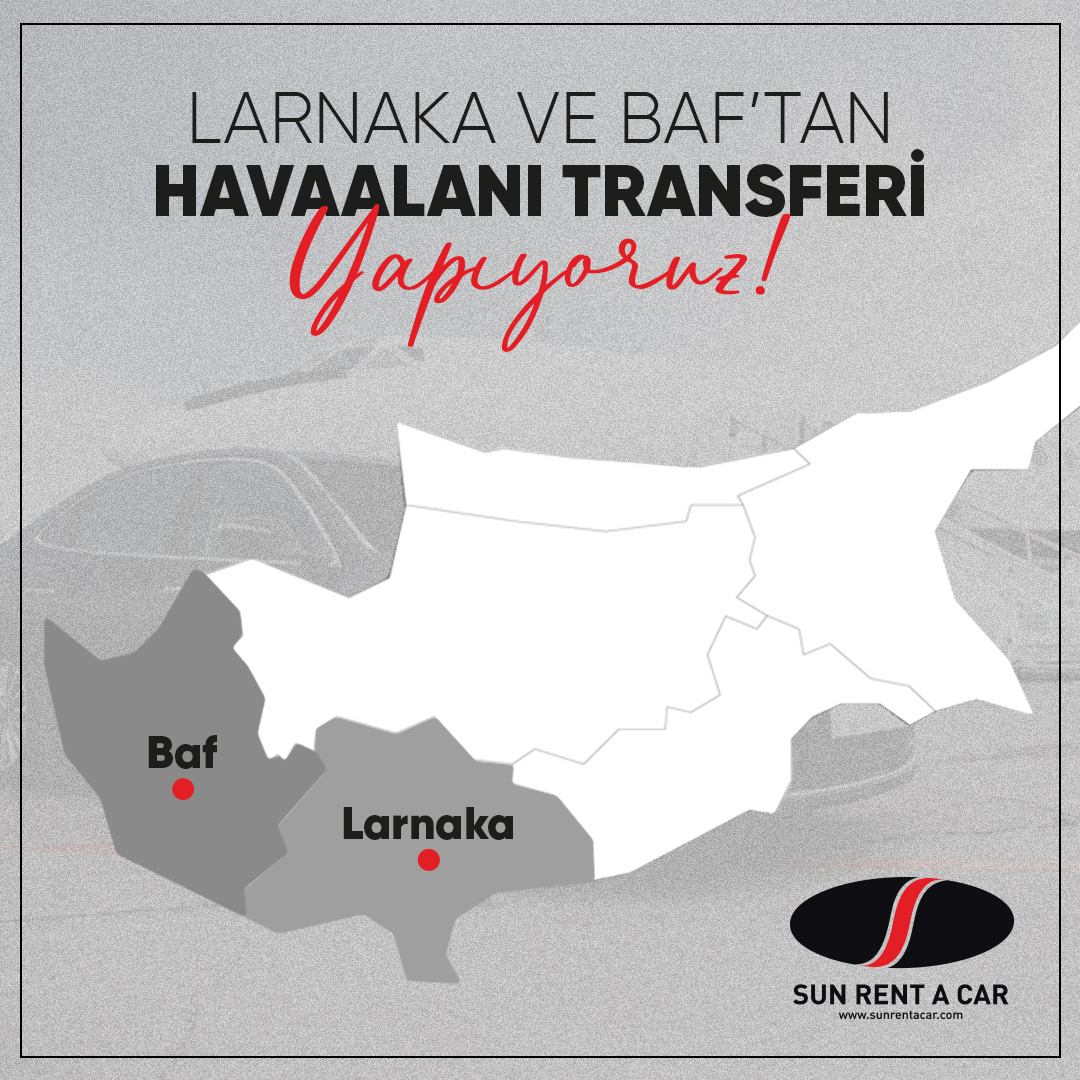 Transfere mi ihtiyacınız var, bize ulaşın yeter!
Rezervasyon için:
✅+90 392 227 23 03
✅sunrentacar.com
✅facebook.com/sunrentacarcyp/
✅instagram.com/sunrentacarcyp…
#sunrentacar #carfleet #rentacarcyprus #rentacar #carrental #KKTCkiralikaraç #KibrisAraçKiralama