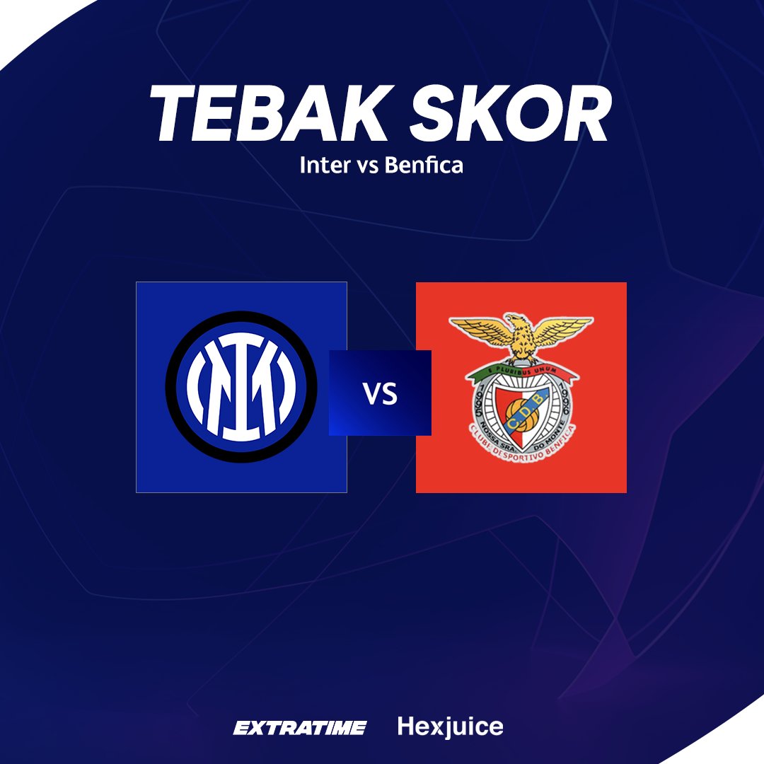 ⚡️ Kuis Tebak Skor Inter v Benfica
Berhadiah total Rp200 ribu + eLiquid Hexjuice untuk 2 orang!

Contoh: Inter 0-2 Benfica #Hexjuice #HexjuiceXExtraTimeIndo 

Syarat:
- Pemenang acak
- Follow <a href="/hexjuice_/">Hexjuice</a> 
- RT &amp; Like tweet ini
- Jangan lupa hashtag
- Max jawab 3x

Sikat..