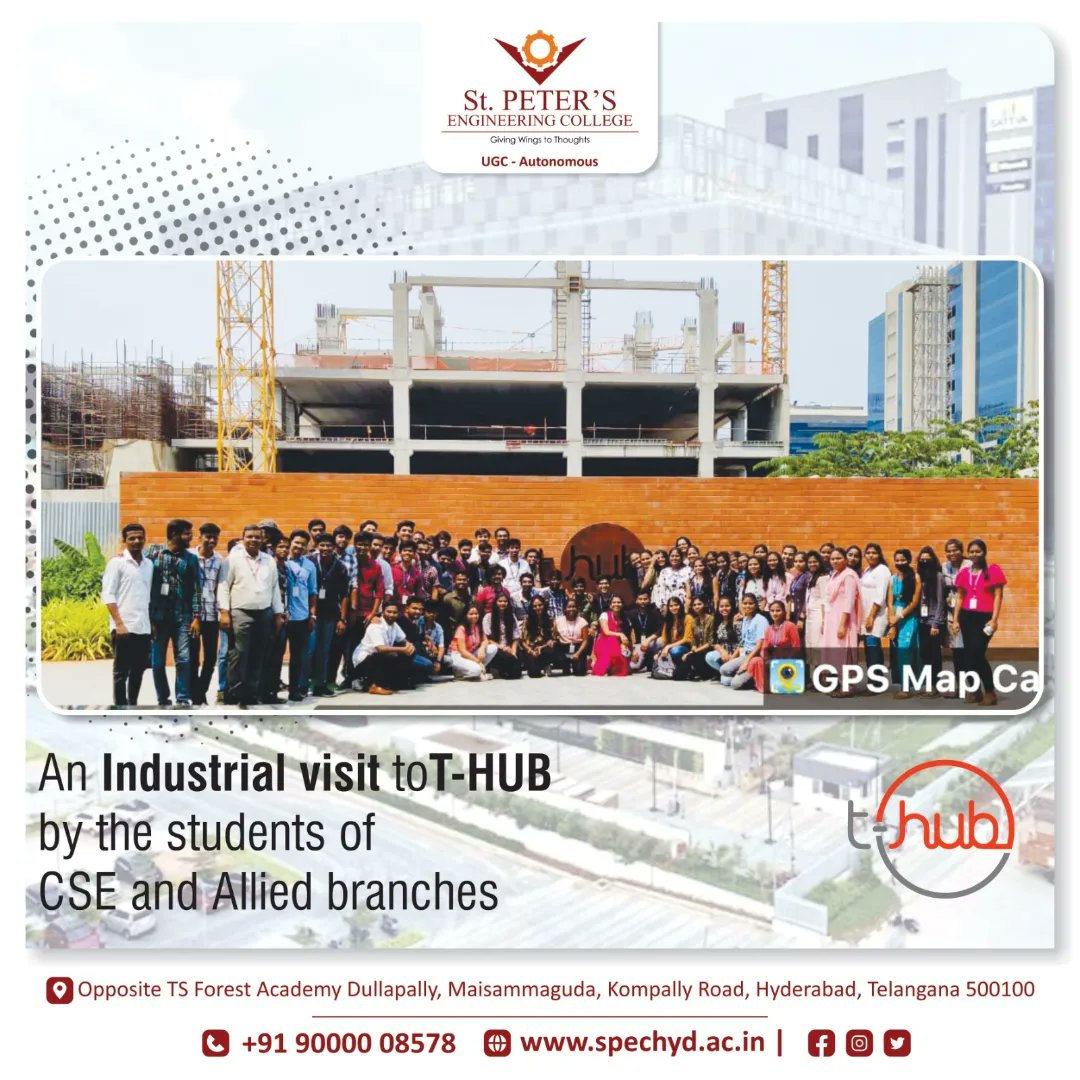 An Industrial visit to T-HUB by the students of CSE and Allied branches

#industrialvisit #thub #cse #students #SPEC #stpetersengineeringcollege #bestengineeringcollege
