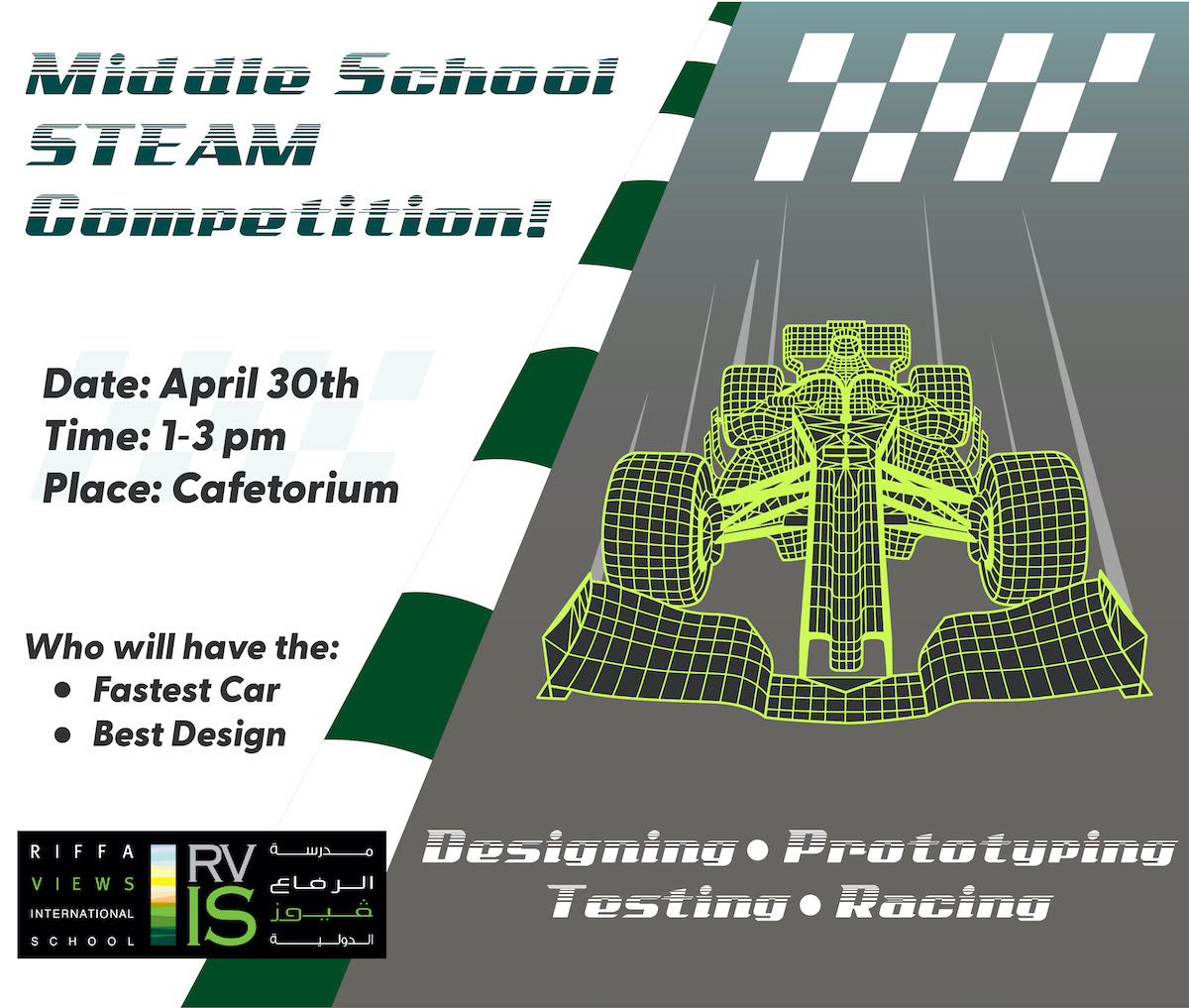 rvis_bh's tweet photo. RVIS will host its 1st Middle School STEAM Challenge on April 30th. Students and parents will come together to create! #middleschool #STEAM #rvisionaries #bahrainedu https://t.co/AwsHnZs25c