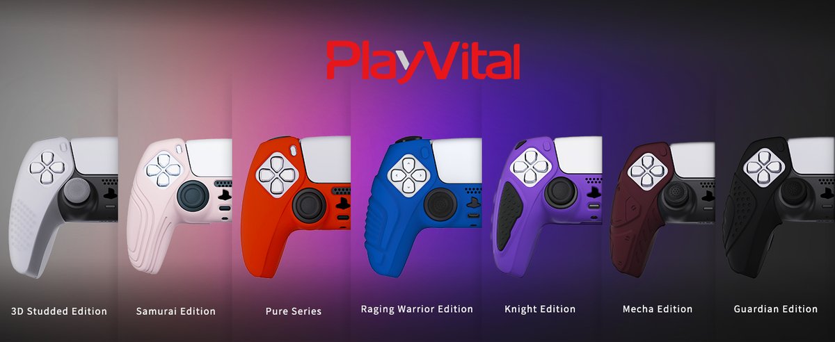 PlayVitalGaming's tweet photo. What grip design is your favorite? Share your choice &amp; feeling in the comments. We will choose one Gamer to give away a #controllercover. 

Show some love and give us a like! 🙌 Ends in 24 hours.
https://t.co/JFLFOUyjxi

#playvital #Giveaway #gamereview #gamingcommunity #PS5 https://t.co/N5jZzcSyfR