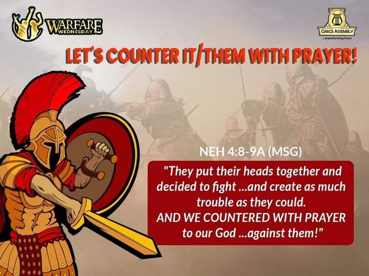 Grace_Assembly's tweet photo. Join us today at 6pm for Warfare Wednesday. Let's commit our challenges to the One who defends us.
"Oh Lord, you know all about this. Do not stay silent.
Rise to my defense
Take up my case, my God and my Lord." - Psalm 35: 22a & 23 (NLT).
#GraceAssembly
#ProvidentialOutcomes https://t.co/WwLpYfRt7w