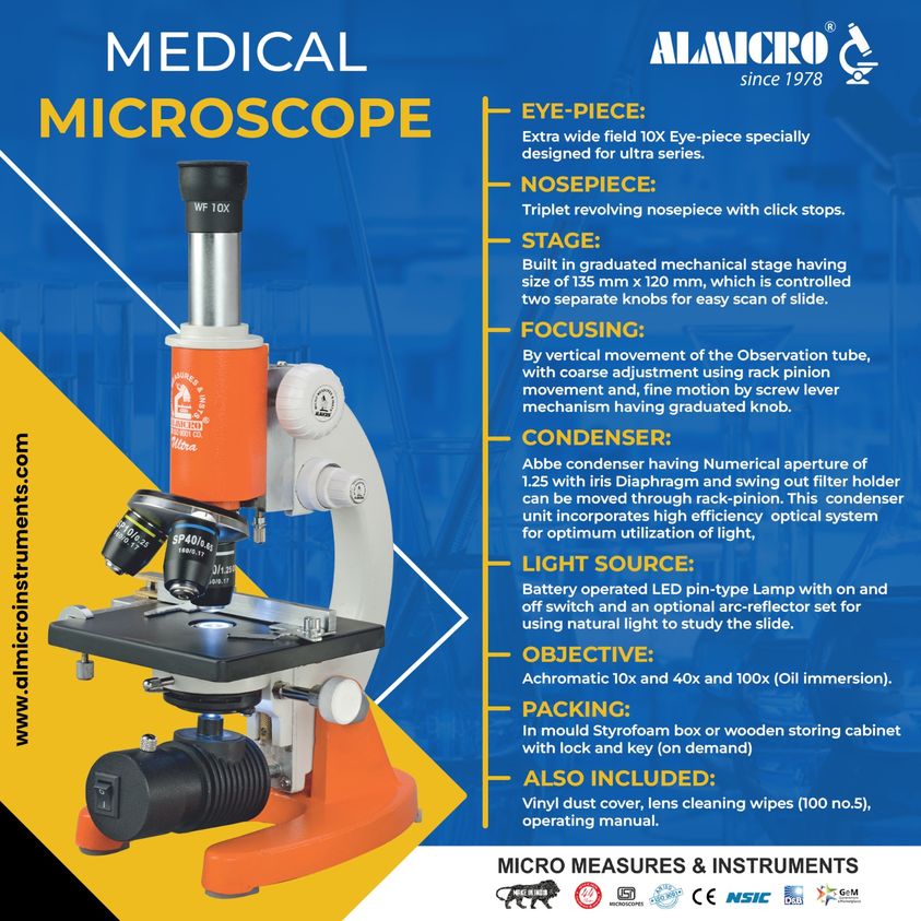 MeasuresMicro's tweet photo. Senior Laboratory Medical Microscope BM – 5 (Ultra) https://t.co/j5LGN7GbH0 
Mr. Mohit Kohli : 85718-64119
Mr. Atul Wadhawan : 98960 51072 #almicroinstruments #MicroMeasuresandInstruments #microscope https://t.co/TIaEsFpP9E