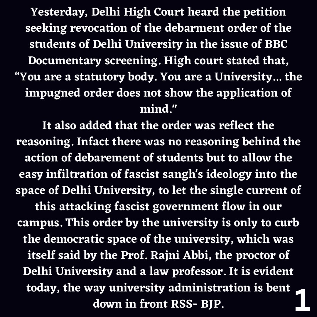 bsCEM2018's tweet photo. Statement on Delhi High Court ‘s proceeding on debasement of students of DU.
#bbcdocumentary
#modiquestion
#savedu
#indiathemodiquestion https://t.co/9Rzern76TK