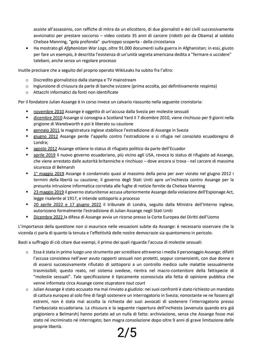 donapatri's tweet photo. Nella sessione suppletiva odierna il Consiglio Comunale di #Passignano sul Trasimeno ha votato all'unanimità l'approvazione della mozione per Julian #Assange.
Un sentito ringraziamento al consigliere #GabrieleGiovannini al Sindaco #SandroPasquali e a tutti i colleghi consiglieri https://t.co/6avV9o50U5