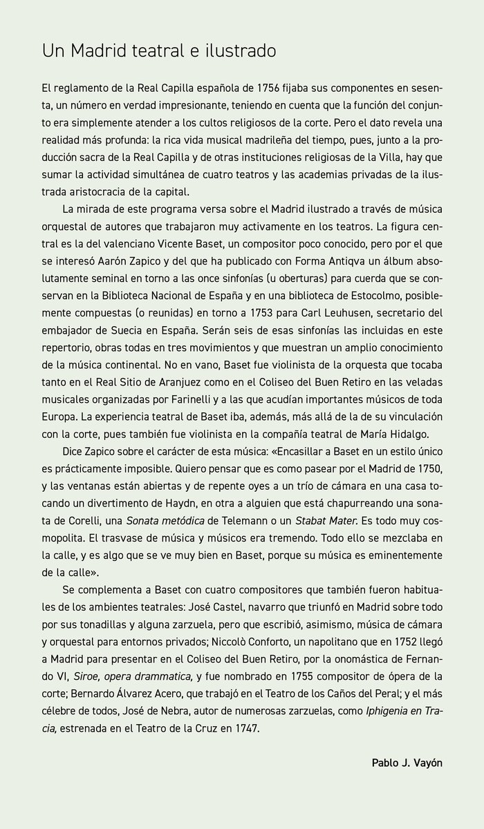 formaantiqva's tweet photo. 🗓️ Jueves, 20 abril, 20:30
📍 Auditorio Fonseca @usal
🎵 𝐂𝐨𝐧 𝐯𝐚𝐥𝐞𝐧𝐭𝐢́𝐚 #VicenteBaset y el Madrid del XVIII
#️⃣ #SalamancaBarroca @cndm_inaem
🔗 Notas al programa: @pablojvayon
https://t.co/XmEB3BXMKd
#músicaantigua #músicabarroca #convalentía #baset https://t.co/djVXVWMKAL