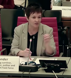 NiamhatMU's tweet photo. Jane Lasonder asks where is the #MandatoryTraining that frontline workers require to work w/ #VictimsOfTrafficking in a trauma informed way? Would you be comfortable telling a stranger sitting next to you about your sex life & abuse it wouldn’t be okay. 📽️https://t.co/fRniy3sCbg https://t.co/aXhmttAOSS