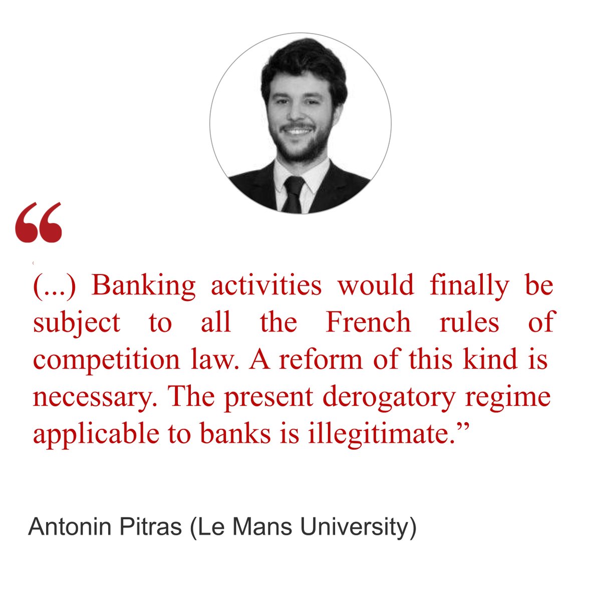 CompetitionLaws's tweet photo. Antonin Pitras @LeMansUniv published an article in #Concurrences 1-2023 on the applicability of the law on restrictive competition practices to banking activities.
Read more here: https://t.co/xbk3YHYKth
#competitionlaw #antitrust #droitdelaconcurrence #banks #commercialcode https://t.co/bxtYi1ZM2r