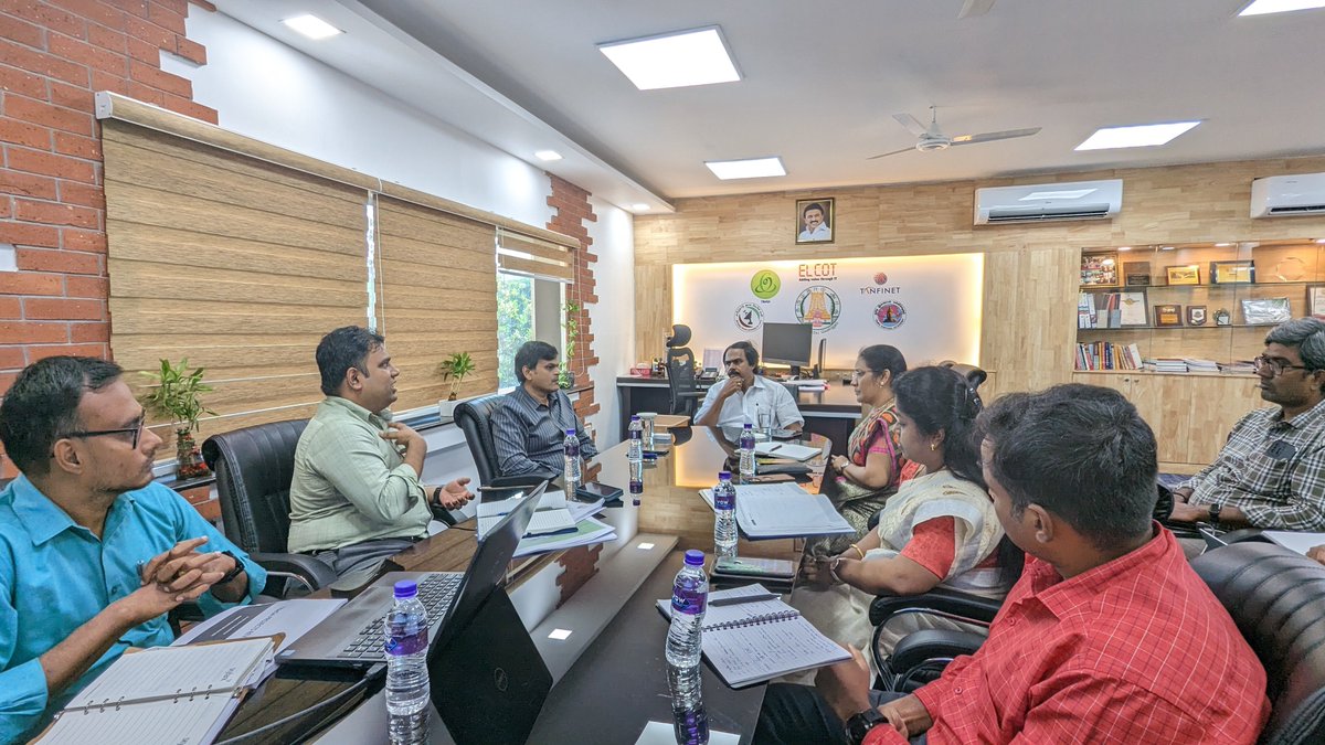 TNITDepartment's tweet photo. @Manothangaraj, the Hon'ble @TNITMinister, held a review meeting with @TNeGA_Official to discuss ongoing schemes and projects.Ideas and targets were formulated for the efficient implementation of these initiatives. #tamilnaduforIT #techforcommonman #tnega #tnsso https://t.co/HjY8YOPiDF
