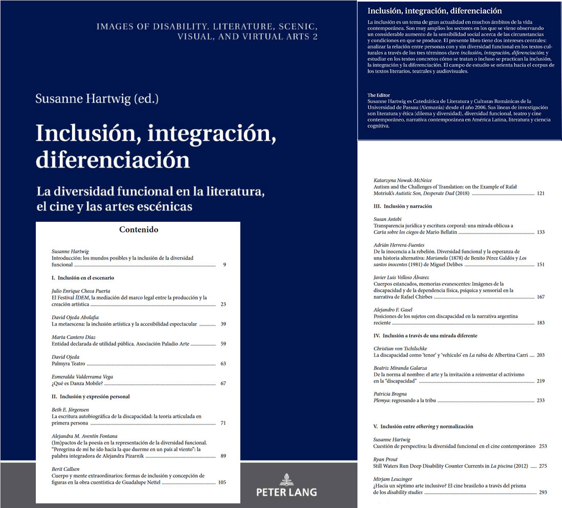 FIDRomanistik's tweet photo. Eine wichtige #OpenAccess-Publikation in der #Hispanistik, herausgeg. von Prof. Susanne Hartwig (@UniPassau): 
Inclusión, integración, diferenciación: La diversidad funcional en la literatura, el cine y las artes escénicas: 

https://t.co/WXFsZeGu2g https://t.co/Ag7OoZcM4T